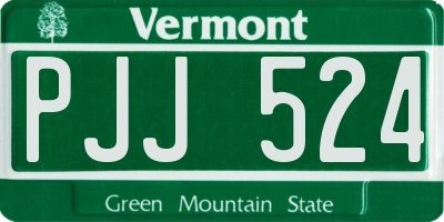 VT license plate PJJ524
