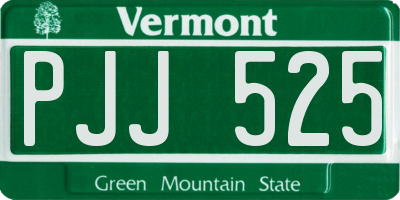 VT license plate PJJ525
