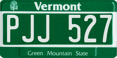 VT license plate PJJ527