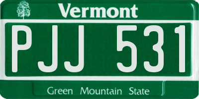 VT license plate PJJ531