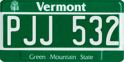 VT license plate PJJ532
