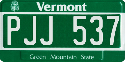 VT license plate PJJ537
