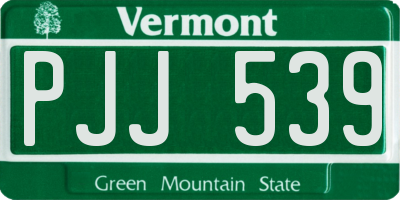 VT license plate PJJ539