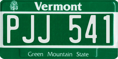VT license plate PJJ541