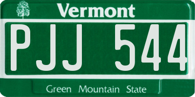 VT license plate PJJ544
