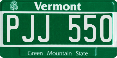 VT license plate PJJ550
