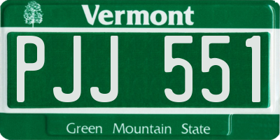 VT license plate PJJ551