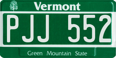 VT license plate PJJ552