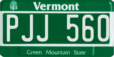 VT license plate PJJ560