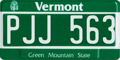 VT license plate PJJ563