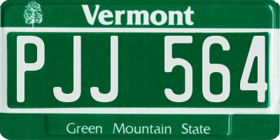 VT license plate PJJ564