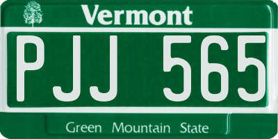 VT license plate PJJ565