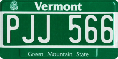 VT license plate PJJ566