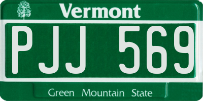 VT license plate PJJ569