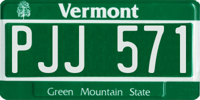 VT license plate PJJ571