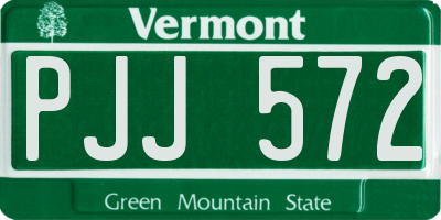 VT license plate PJJ572