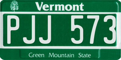 VT license plate PJJ573