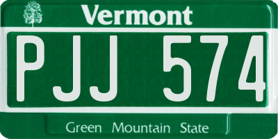 VT license plate PJJ574