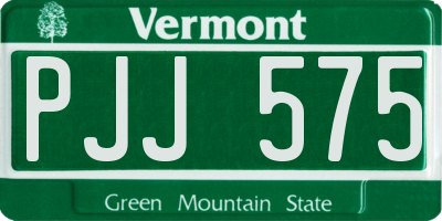 VT license plate PJJ575