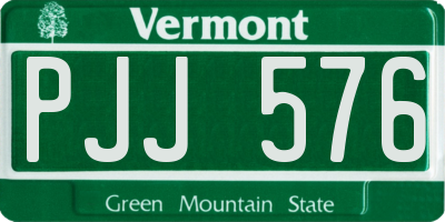 VT license plate PJJ576