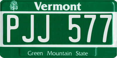 VT license plate PJJ577