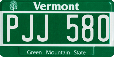 VT license plate PJJ580