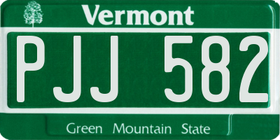 VT license plate PJJ582