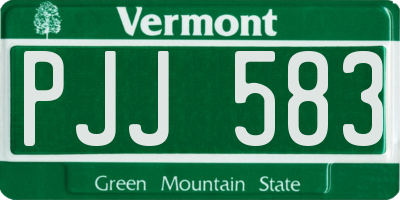 VT license plate PJJ583