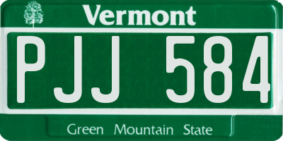 VT license plate PJJ584