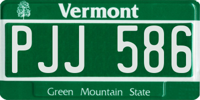 VT license plate PJJ586