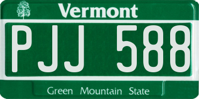 VT license plate PJJ588