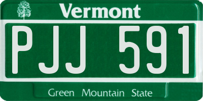 VT license plate PJJ591