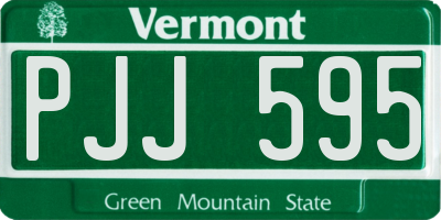 VT license plate PJJ595