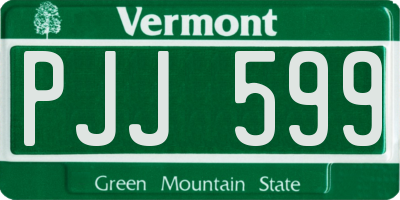 VT license plate PJJ599