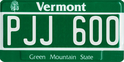 VT license plate PJJ600