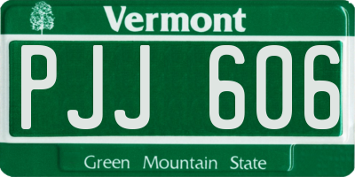 VT license plate PJJ606