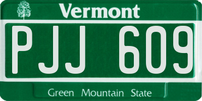 VT license plate PJJ609
