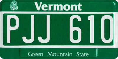 VT license plate PJJ610