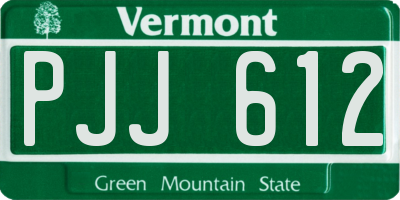 VT license plate PJJ612