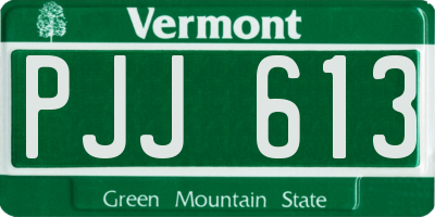 VT license plate PJJ613