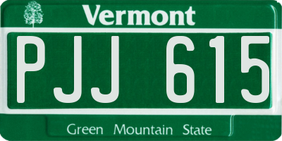 VT license plate PJJ615