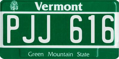 VT license plate PJJ616