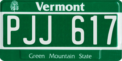 VT license plate PJJ617