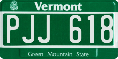 VT license plate PJJ618