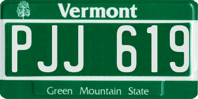 VT license plate PJJ619