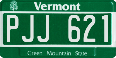 VT license plate PJJ621