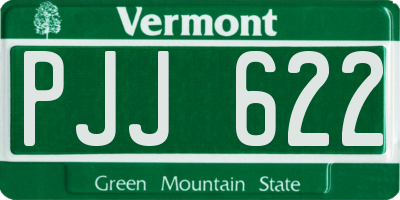 VT license plate PJJ622