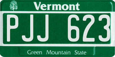 VT license plate PJJ623