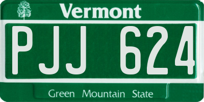 VT license plate PJJ624
