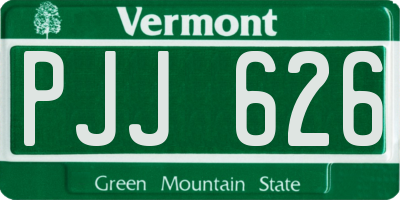 VT license plate PJJ626
